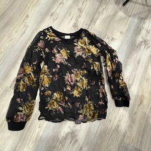 A New Day Black Floral Blouse